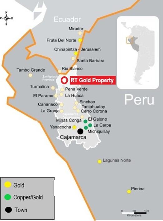 Figure 1. RT Gold Project location