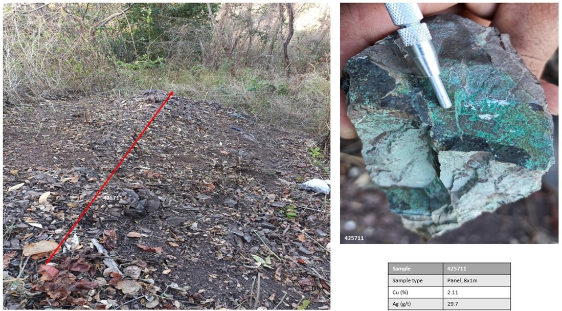 Figure 3. Newly discovered AM-1 outcrop within the AM South Zone